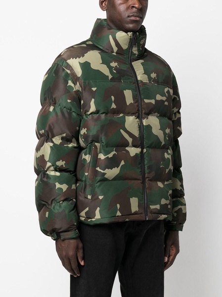 camouflage-print padded jacket