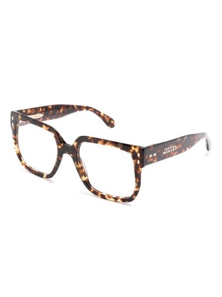 tortoiseshell square-frame glasses