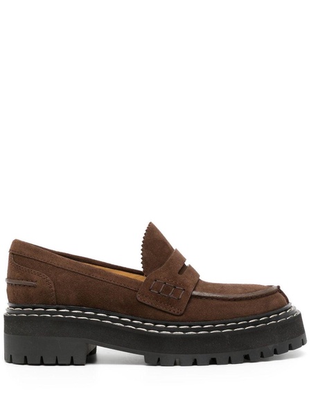 lug-sole platform leather loafers