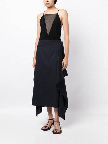 Bassia draped wool skirt