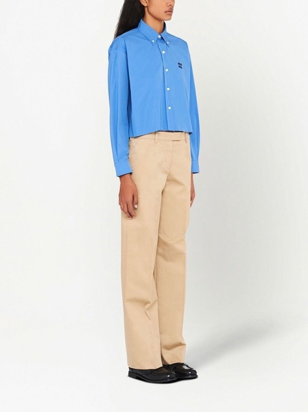 mid-rise straight leg chino trousers