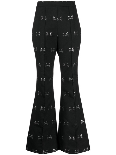 Circa 72 patterned jacquard flared trousers