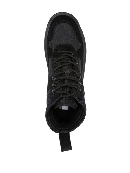 panelled lace-up boots