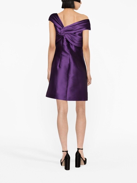 pintucked satin minidress