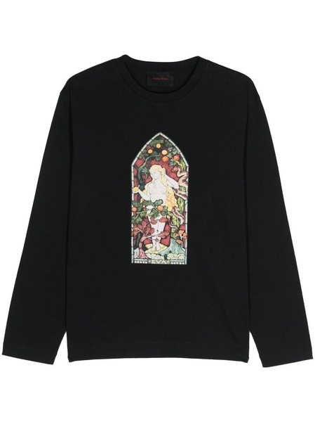 stained glass-print cotton T-shirt