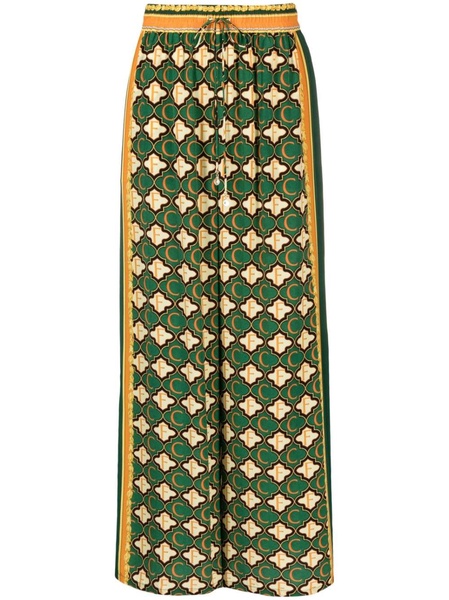 Jealousy And Jewels printed silk palazzo trousers