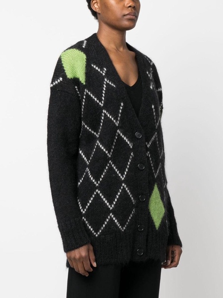 geometric-pattern knitted cardigan