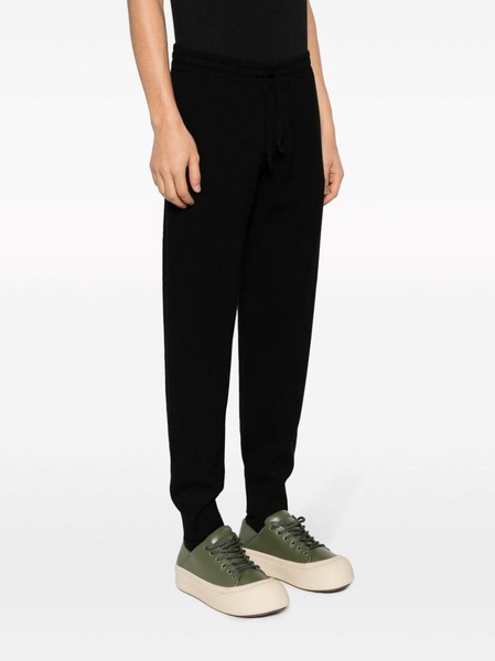 drawstring fine-knit track pants