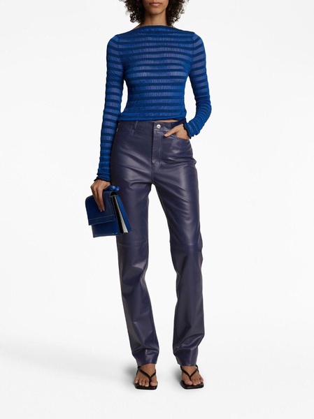 leather straight-leg trousers 