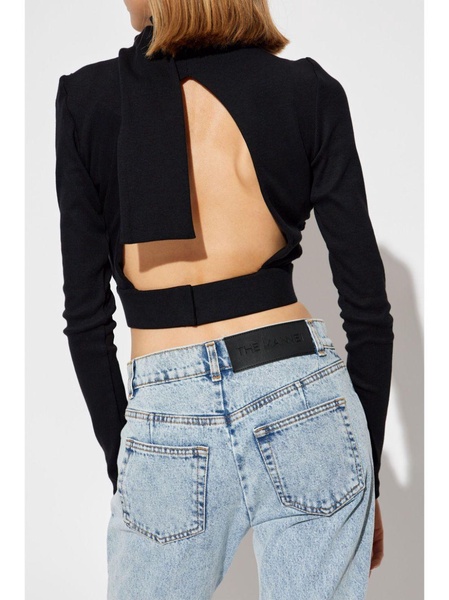 logo-patch cropped blouse