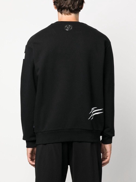 LS logo-print cotton jumper