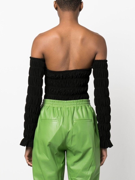 off-shoulder ruched tube top