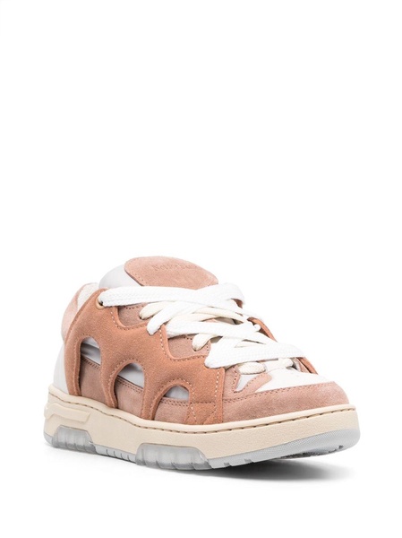 panelled lace-up sneakers