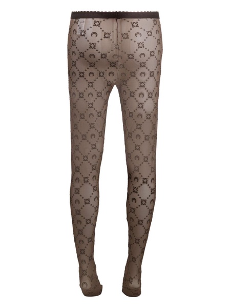 Brown Regenerated Moonogram Mesh Tights