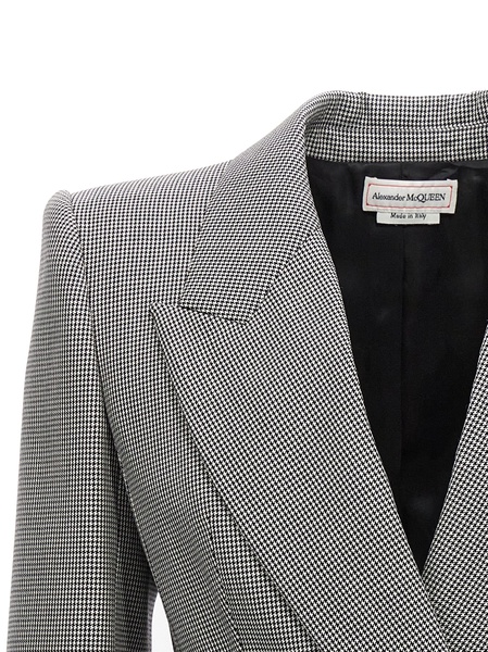 Double-breasted Houndstooth Blazer