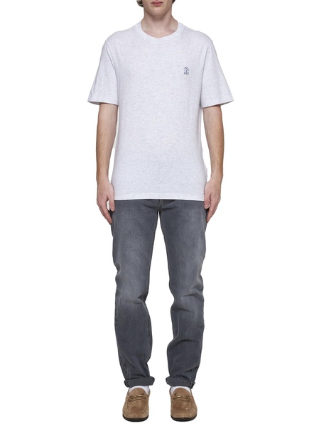 Brunello Cucinelli Logo Printed Crewneck T-Shirt