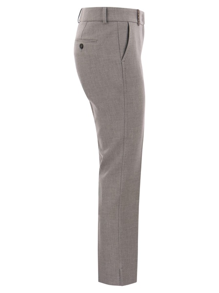 Stretch Cotton Gabardine Cigarette Trousers