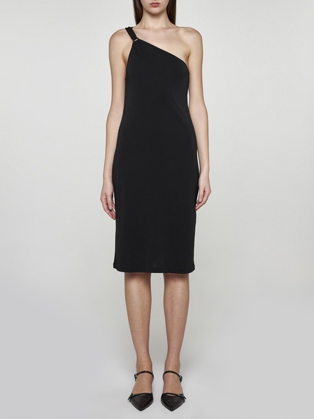 Acetate-blend One-shoulder Dress