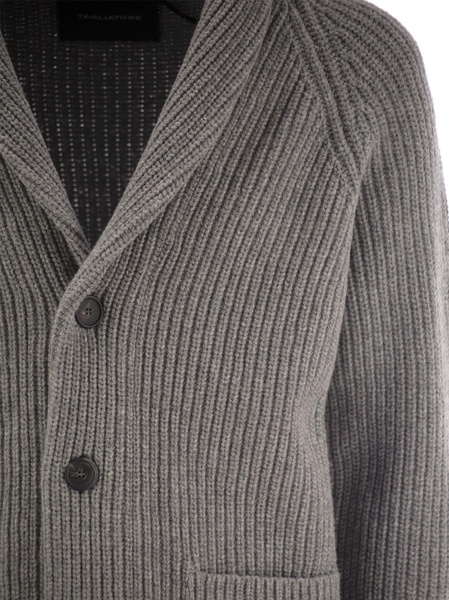 Tagliatore Ribbed Wool Cardigan