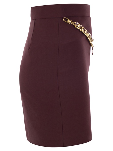 Elisabetta Franchi Stretch Crepe Miniskirt With Belt