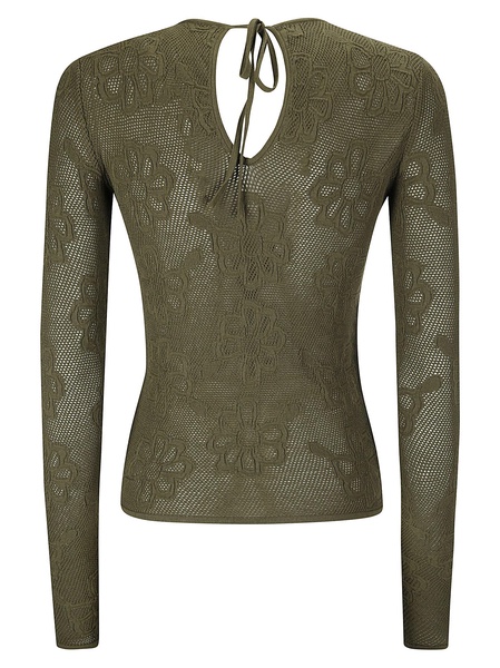 Olani Top Mesh Floral Jacquard Olive