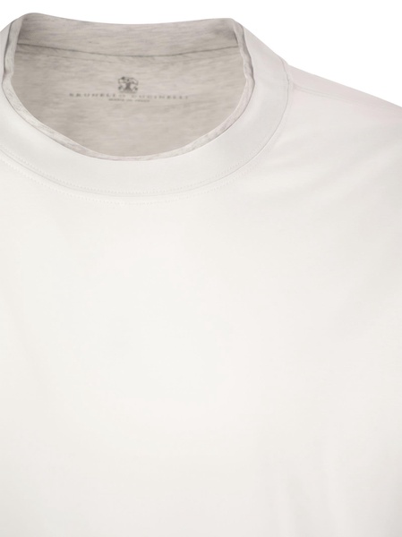 Brunello Cucinelli Slim Fit Crew Neck T Shirt In Lightweight Cotton Jersey