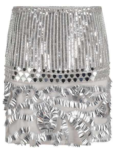 Alberta Ferretti Sequin-Embellished High Waist Mini Skirt