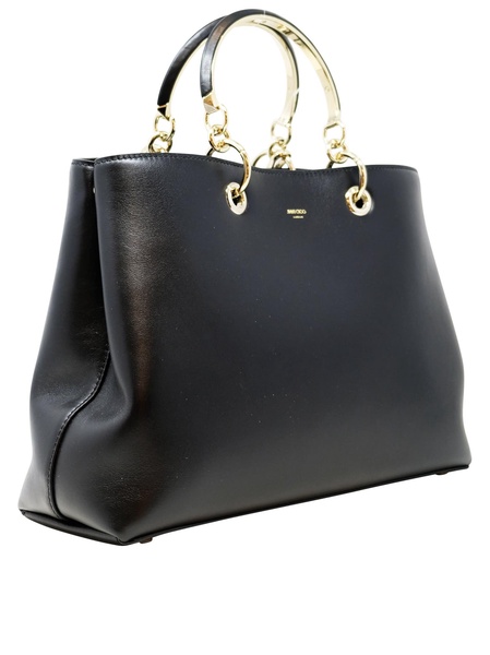 Jimmy Choo Black Leather Bon Bon Tote M Bag