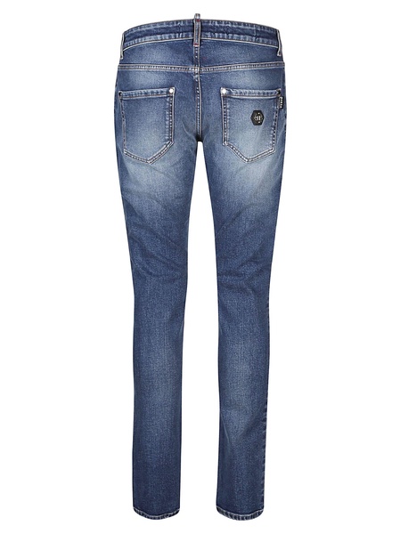 Philipp Plein Logo Patch Straight-Cut Jeans