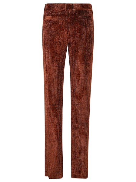 Alberta Ferretti Mid Rise Corduroy Flared Trousers