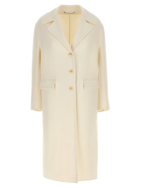 Single-Breasted Wool Coat Coats, Trench Coats White