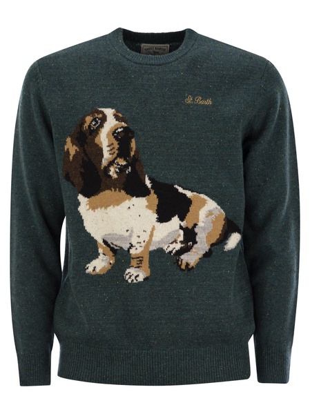 Mc2 Saint Barth Dachshund Jumper In Wool Blend