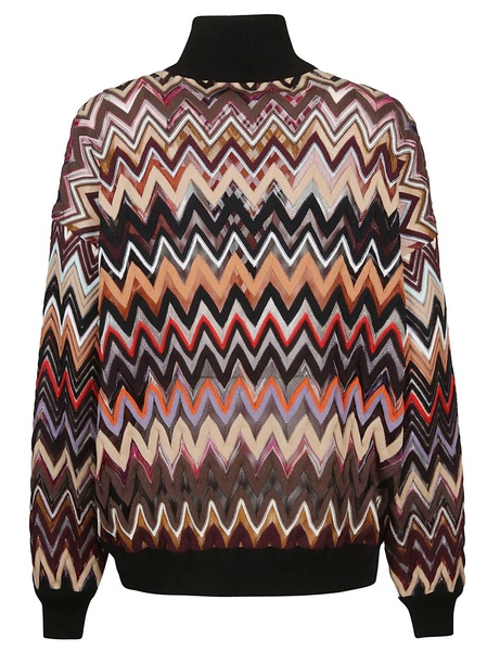 Missoni Oversized Chevron High-Neck Jumper