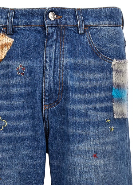 Embroidery Jeans And Patches