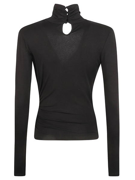 Keyhole Detail V-neck Longsleeved Top