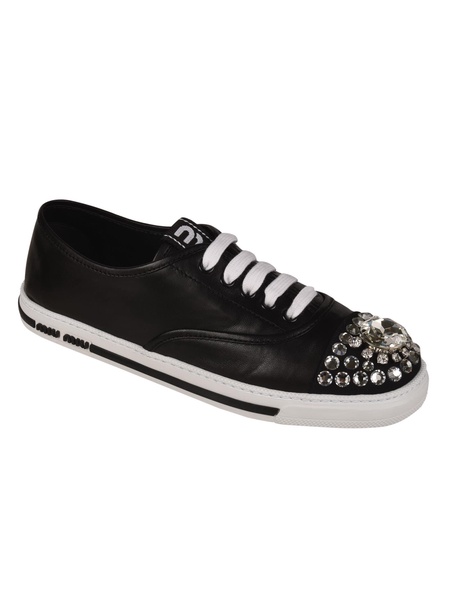 SS22 Sport Shoes, Black Leather, Rubber Sole