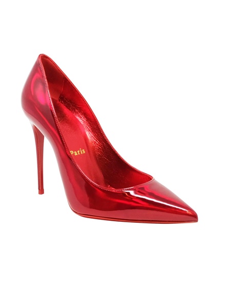 Christian Louboutin Red Metal Patent Kate 100 Pumps