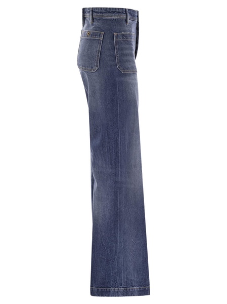 Polo Ralph Lauren Wide Leg Jeans In Stretch Cotton