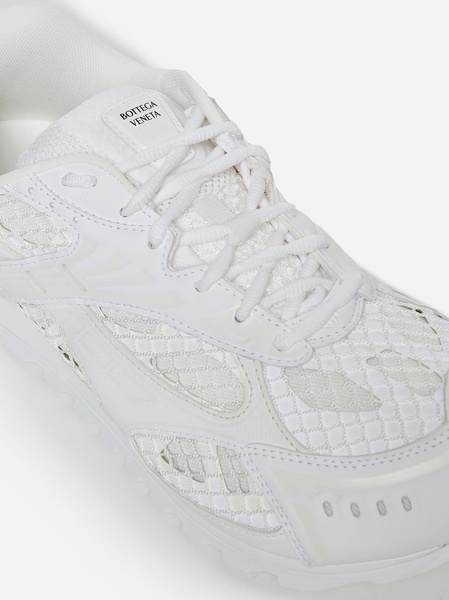 Orbit Mesh And Faux Leather Sneakers