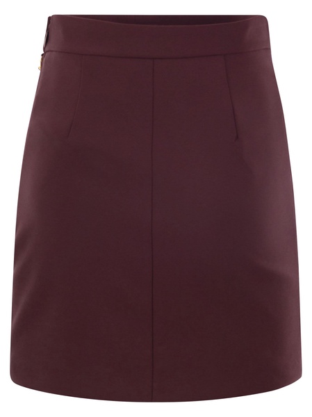 Elisabetta Franchi Stretch Crepe Miniskirt With Belt