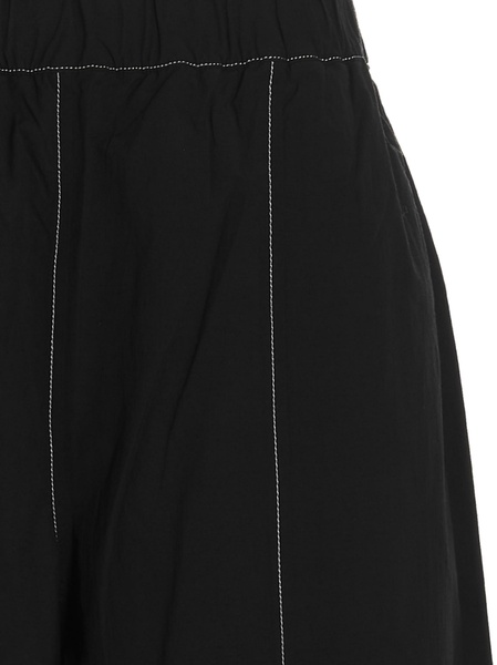 contrast-stitching straight trousers