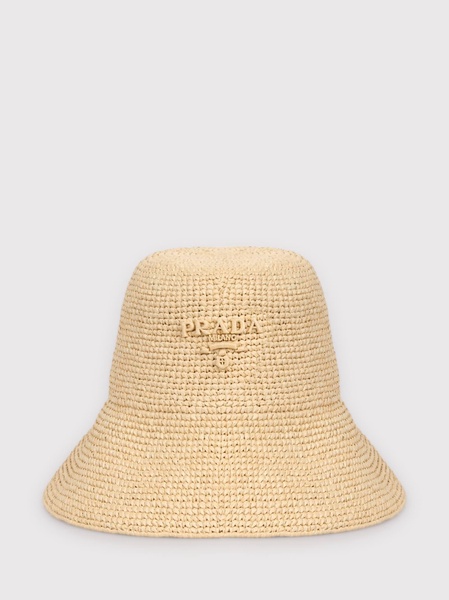 Brand-embroidered woven bucket hat