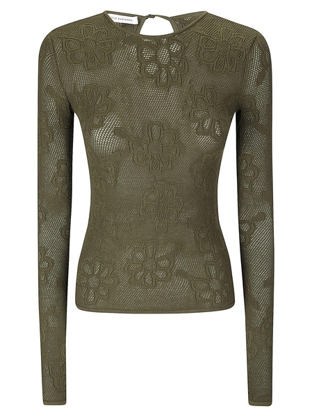 Olani Top Mesh Floral Jacquard Olive