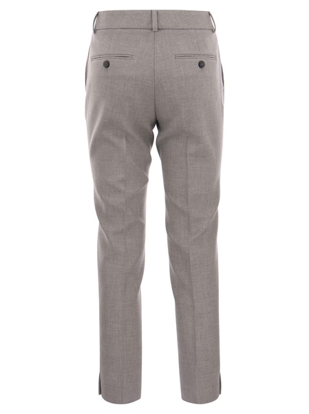 Stretch Cotton Gabardine Cigarette Trousers