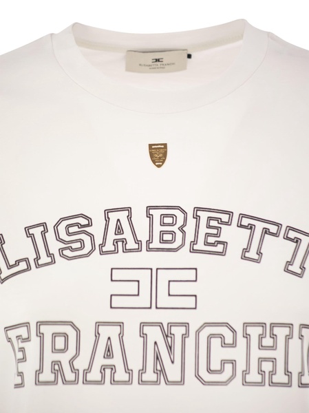 T-shirt In Jersey Con Logo College Elisabetta Franchi