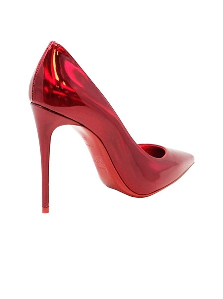 Christian Louboutin Red Metal Patent Kate 100 Pumps