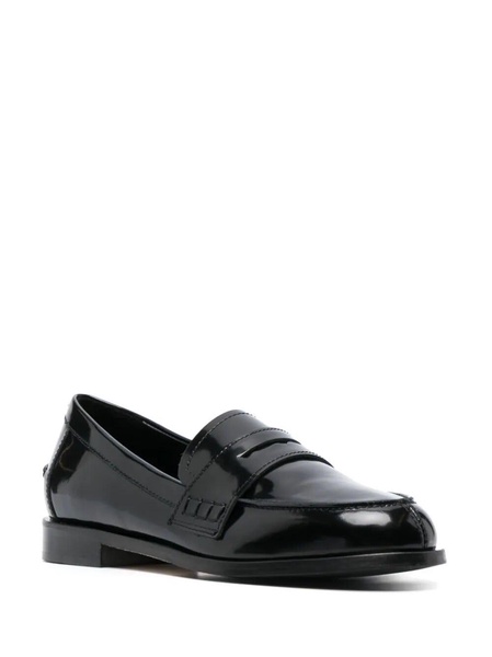 penny-slot leather loafers