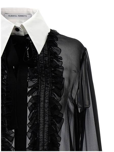 Alberta Ferretti Ruffles Plastron Shirt