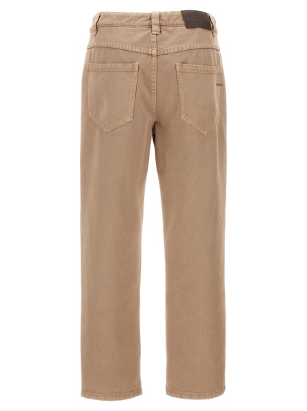 Brunello Cucinelli Logo Patch Cropped Jeans