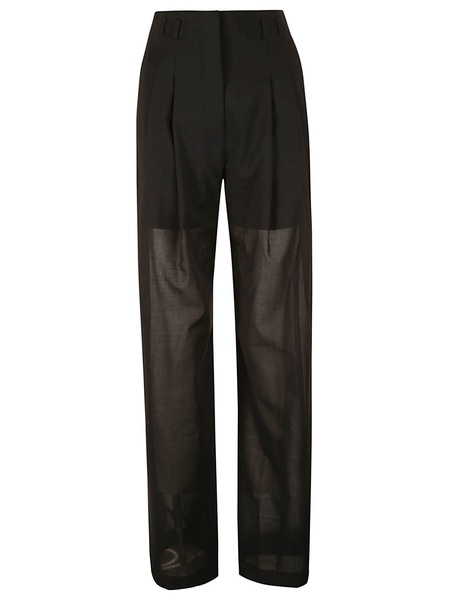 See Through Paneled Straight Leg Trousers